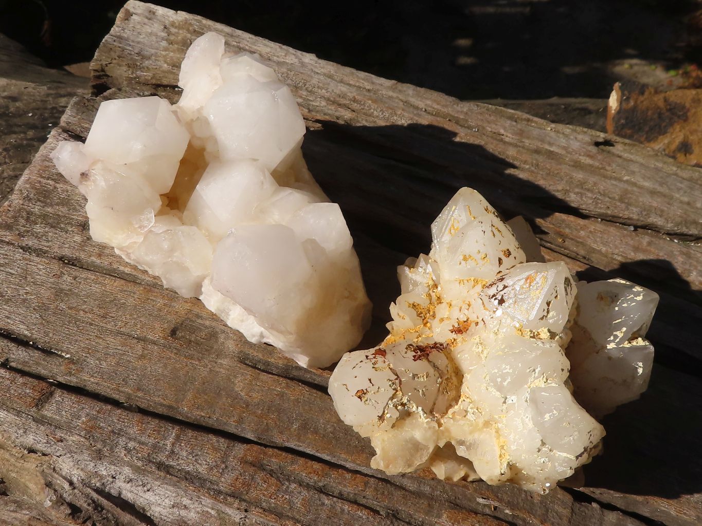 Natural Cathedral Window Quartz Clusters  x 2 From Madagascar - Toprock Gemstones and Minerals 