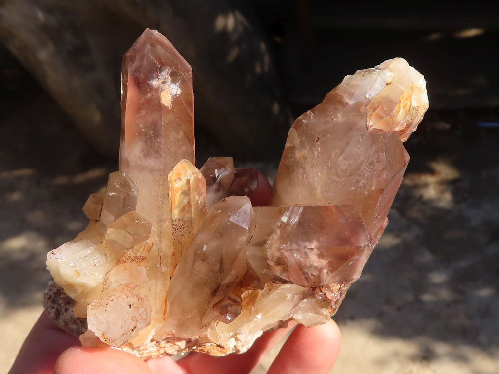 Natural Red Phantom Hematoid Quartz Clusters x 6 From Karoi, Zimbabwe - Toprock Gemstones and Minerals 