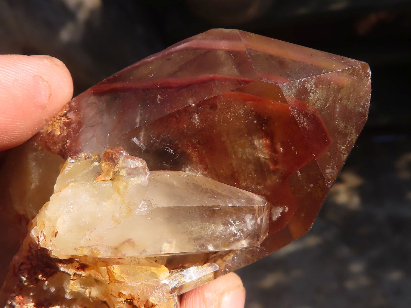 Natural Red Phantom Hematoid Quartz Clusters x 6 From Karoi, Zimbabwe - Toprock Gemstones and Minerals 