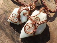 Polished Mixed Copper Wire Wrapped Jewellery Pendants x 6 From Congo - Toprock Gemstones and Minerals 