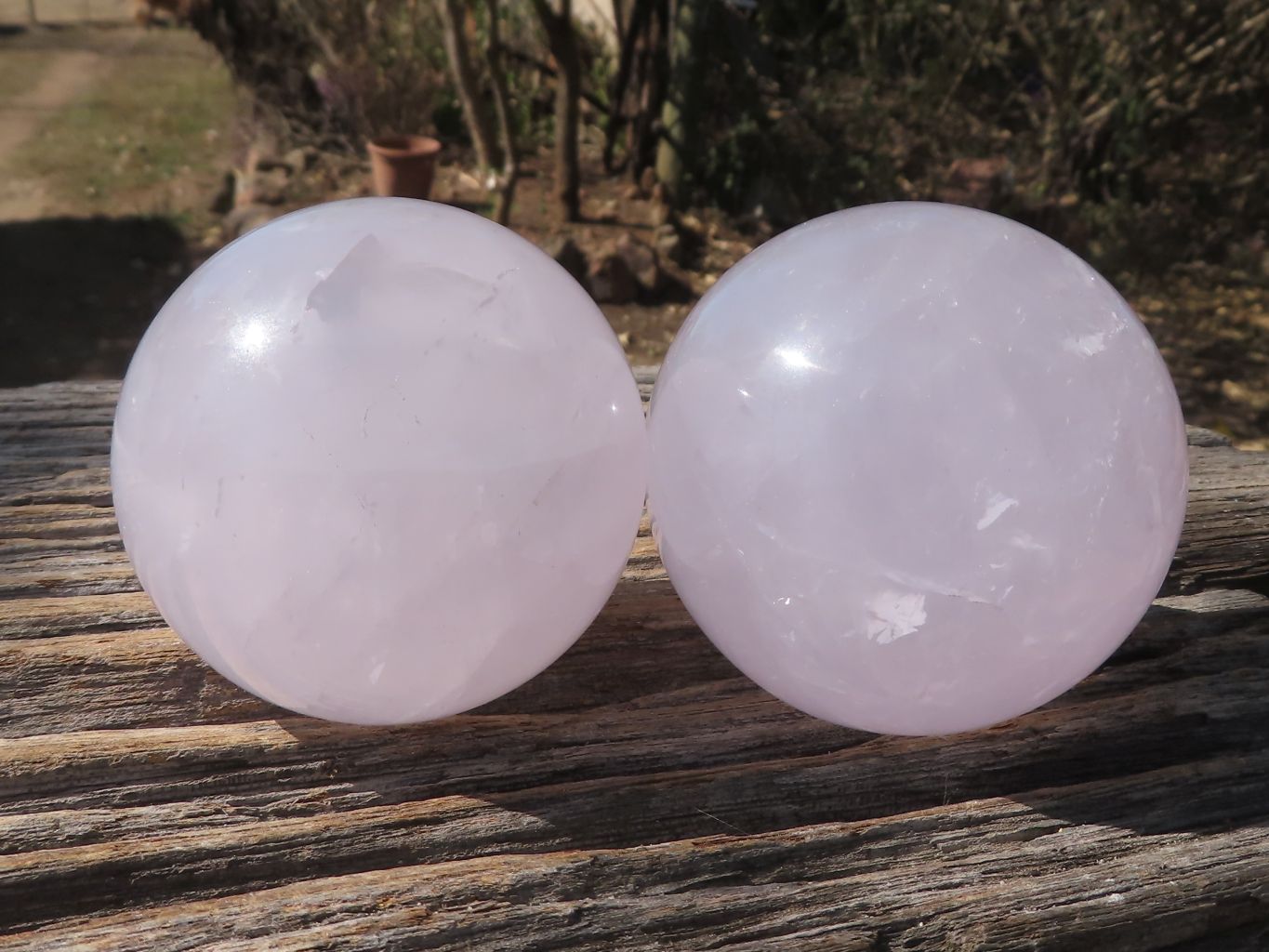 Polished Rare Blue Rose Quartz Spheres With Asterisms  x 3 From Madagascar - TopRock