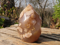 Polished Flower Agate Flame Sculptures  x 6 From Madagascar - Toprock Gemstones and Minerals 