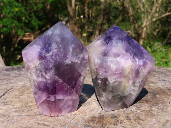 Polished Cracked Amethyst Quartz Free Forms x 2 From Zambia - TopRock