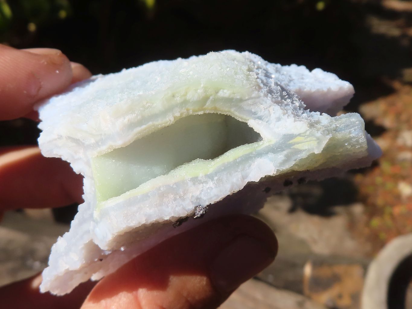 Natural Etched Blue Chalcedony Specimens  x 12 From Nsanje, Malawi - Toprock Gemstones and Minerals 