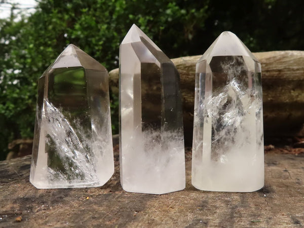Polished Semi Optic Quartz Crystal Points  x 12 From Madagascar - TopRock
