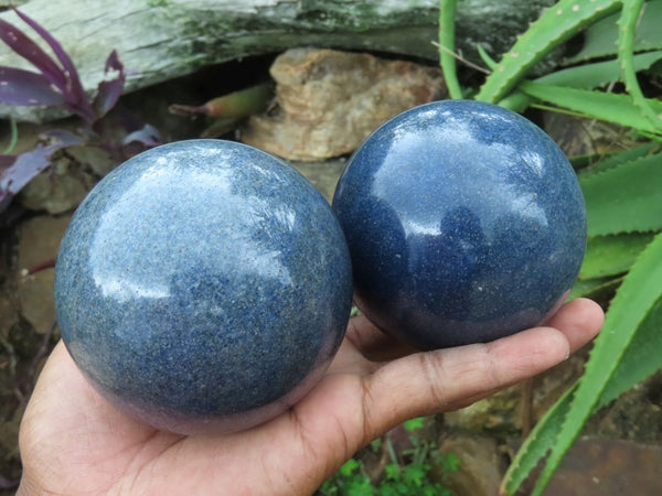 Polished Lazulite Spheres x 2 From Madagascar - TopRock