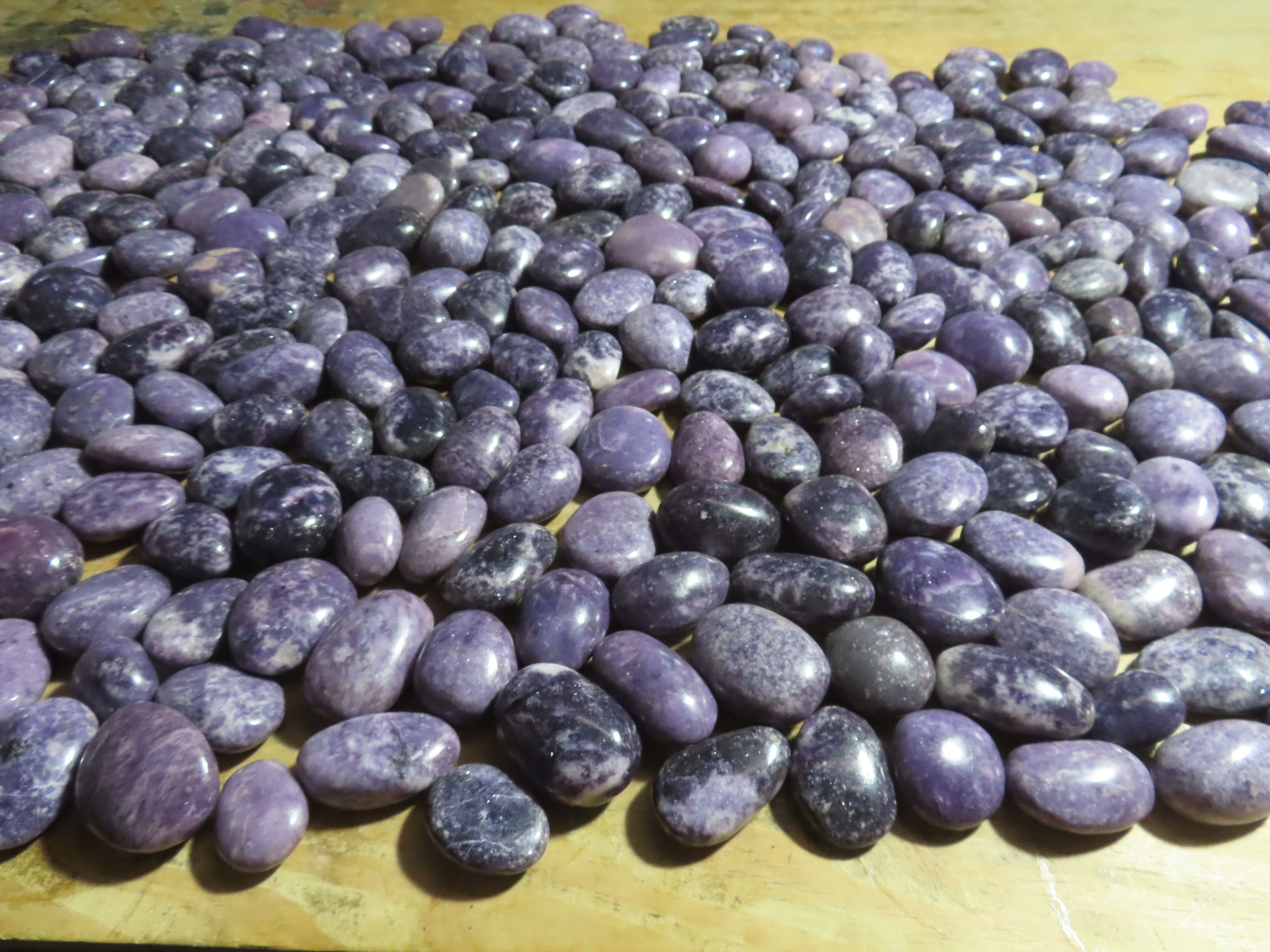 Polished Highly Selected Lepidolite (Lithium Mica) Gallets or Palm Stones - sold per Kg - From Madagascar - TopRock