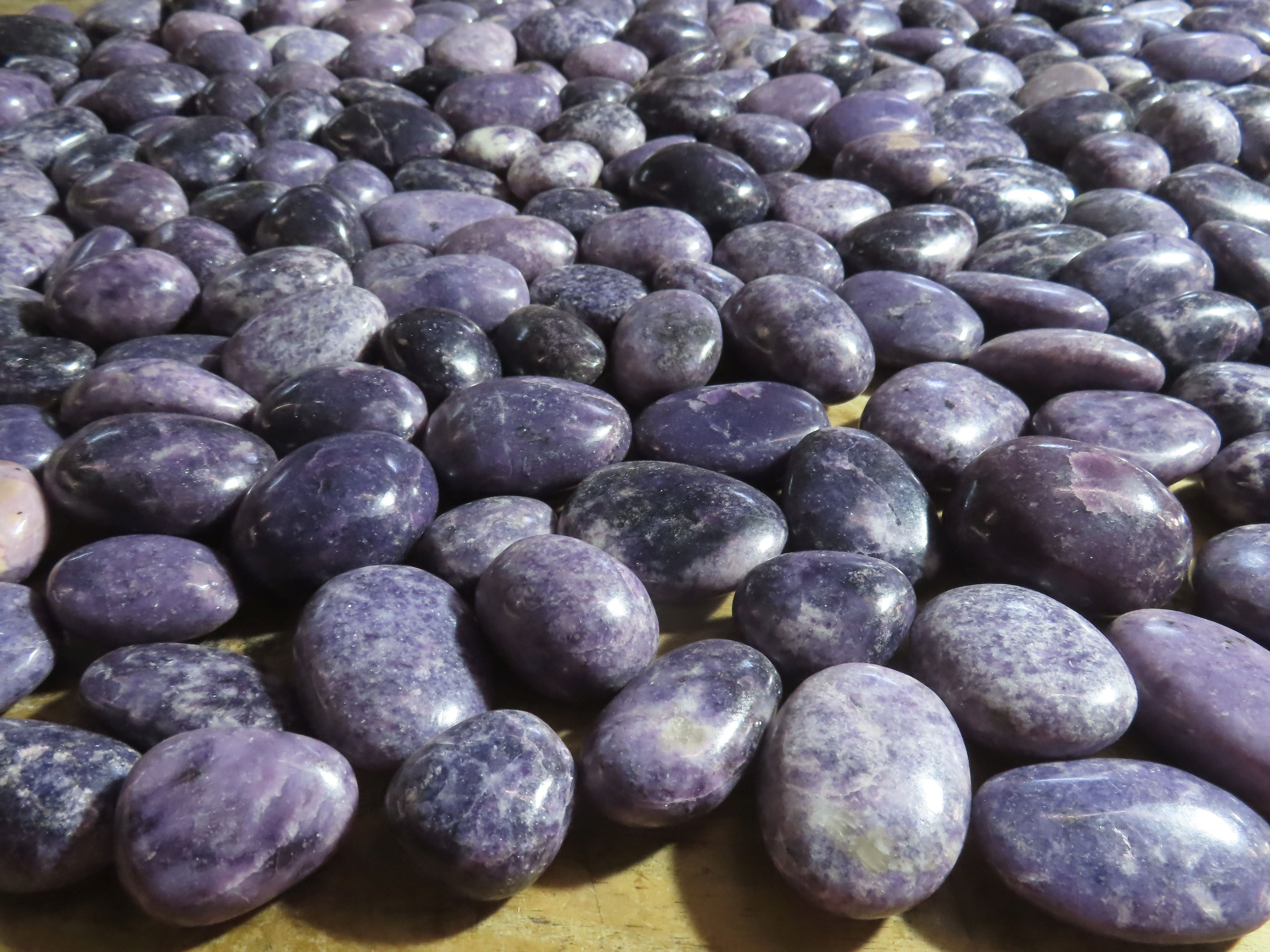 Polished Highly Selected Lepidolite (Lithium Mica) Gallets or Palm Stones - sold per Kg - From Madagascar - TopRock
