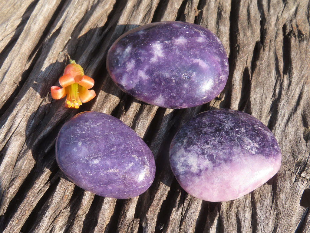 Polished Highly Selected Lepidolite (Lithium Mica) Gallets or Palm Stones - sold per Kg - From Madagascar - TopRock