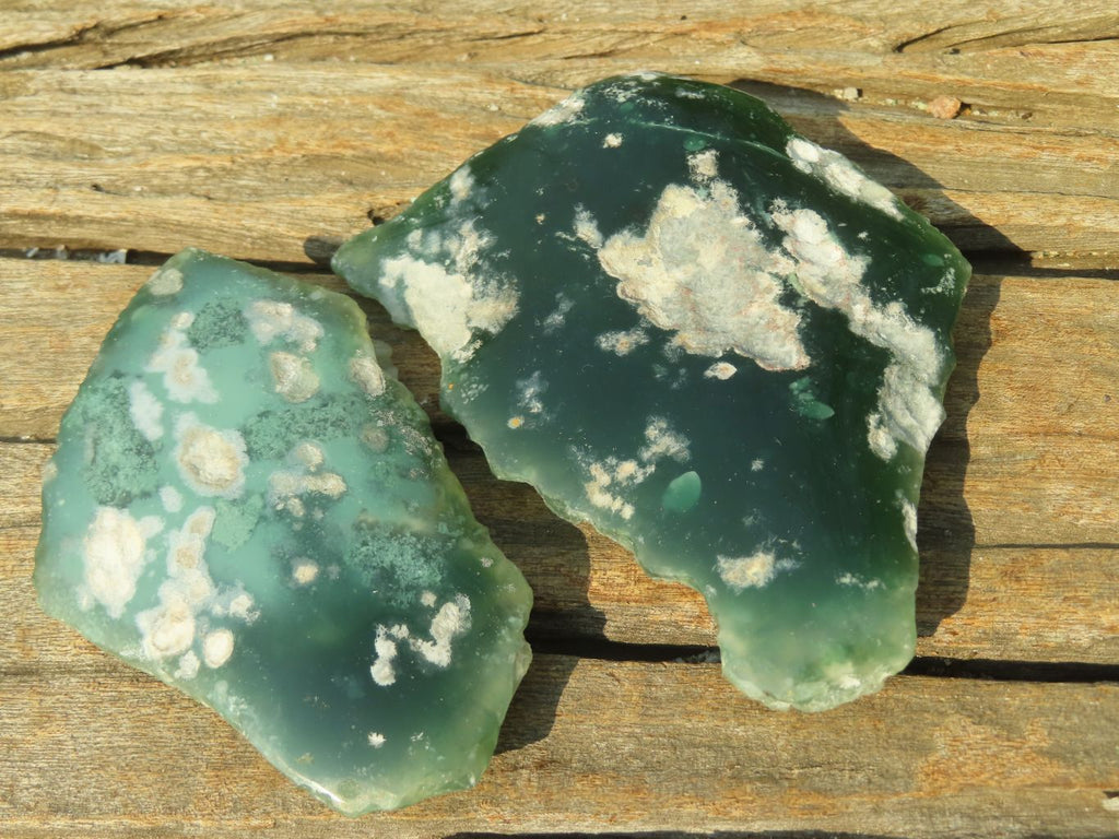 Polished On One Side Emerald Mtorolite Plates x 12 From Mutorashanga, Zimbabwe - Toprock Gemstones and Minerals 