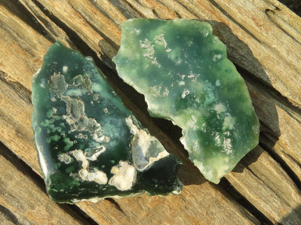 Polished On One Side Emerald Mtorolite Plates x 12 From Mutorashanga, Zimbabwe - Toprock Gemstones and Minerals 