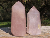 Polished Gemmy Pink Rose Quartz Points  x 3 From Ambatondrazaka, Madagascar - TopRock