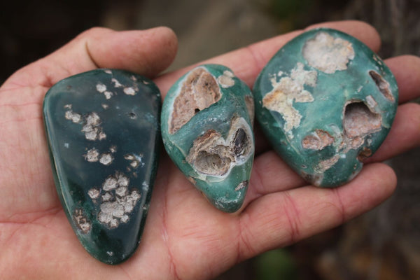 Polished Rare Green Chrysoprase / Chrome Chalcedony / Mtorolite Free Forms  x 12 From Zimbabwe - TopRock