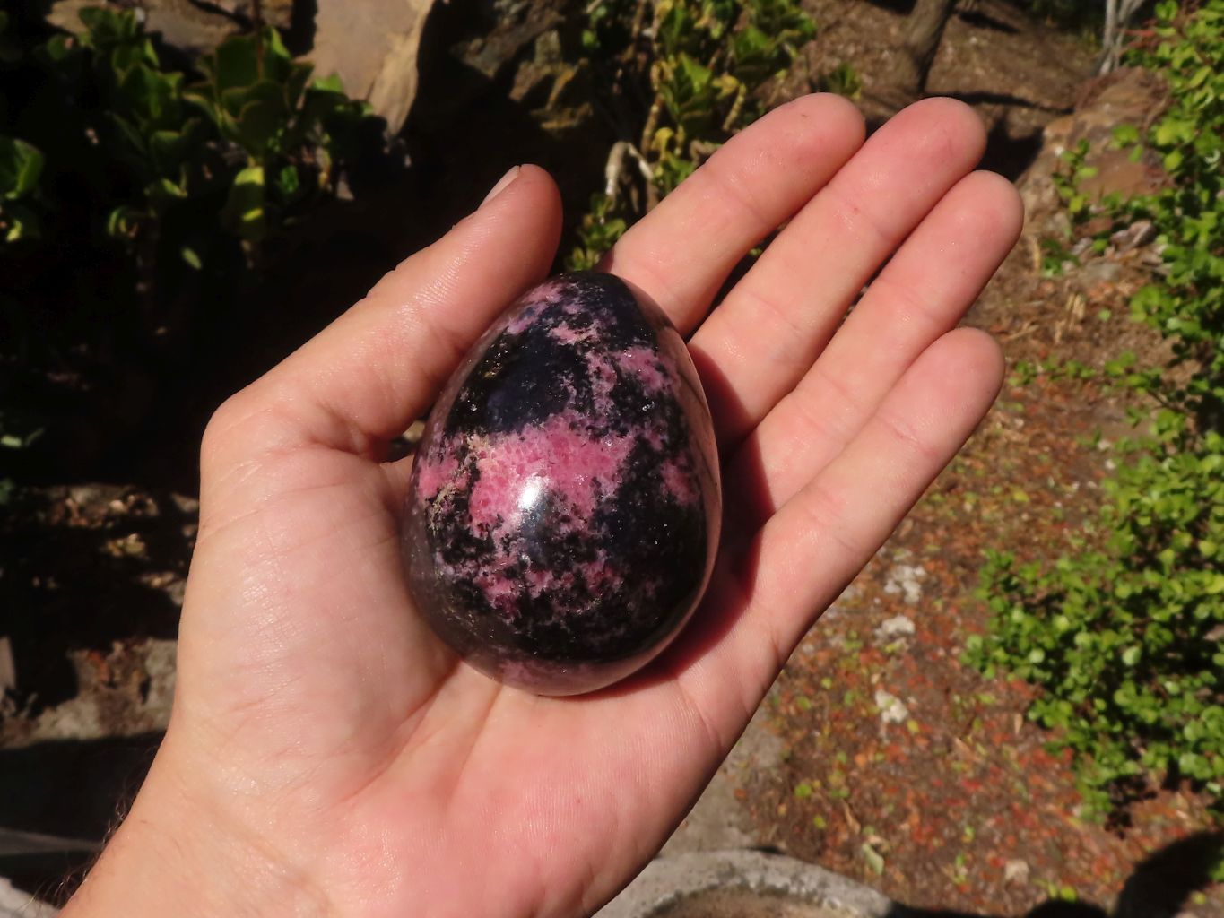 Polished Rhodonite Gemstone Eggs x 6 From Madagascar - Toprock Gemstones and Minerals 