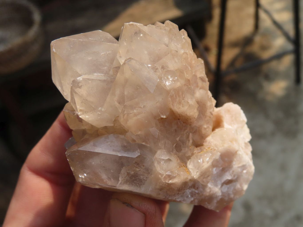 Natural Smokey Phantom Quartz Clusters x 6 From Luena, Congo - Toprock Gemstones and Minerals 