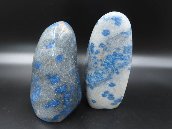 Polished Blue Dalmatian Stone Spinel Standing Free Forms x 2 From Madagascar - TopRock