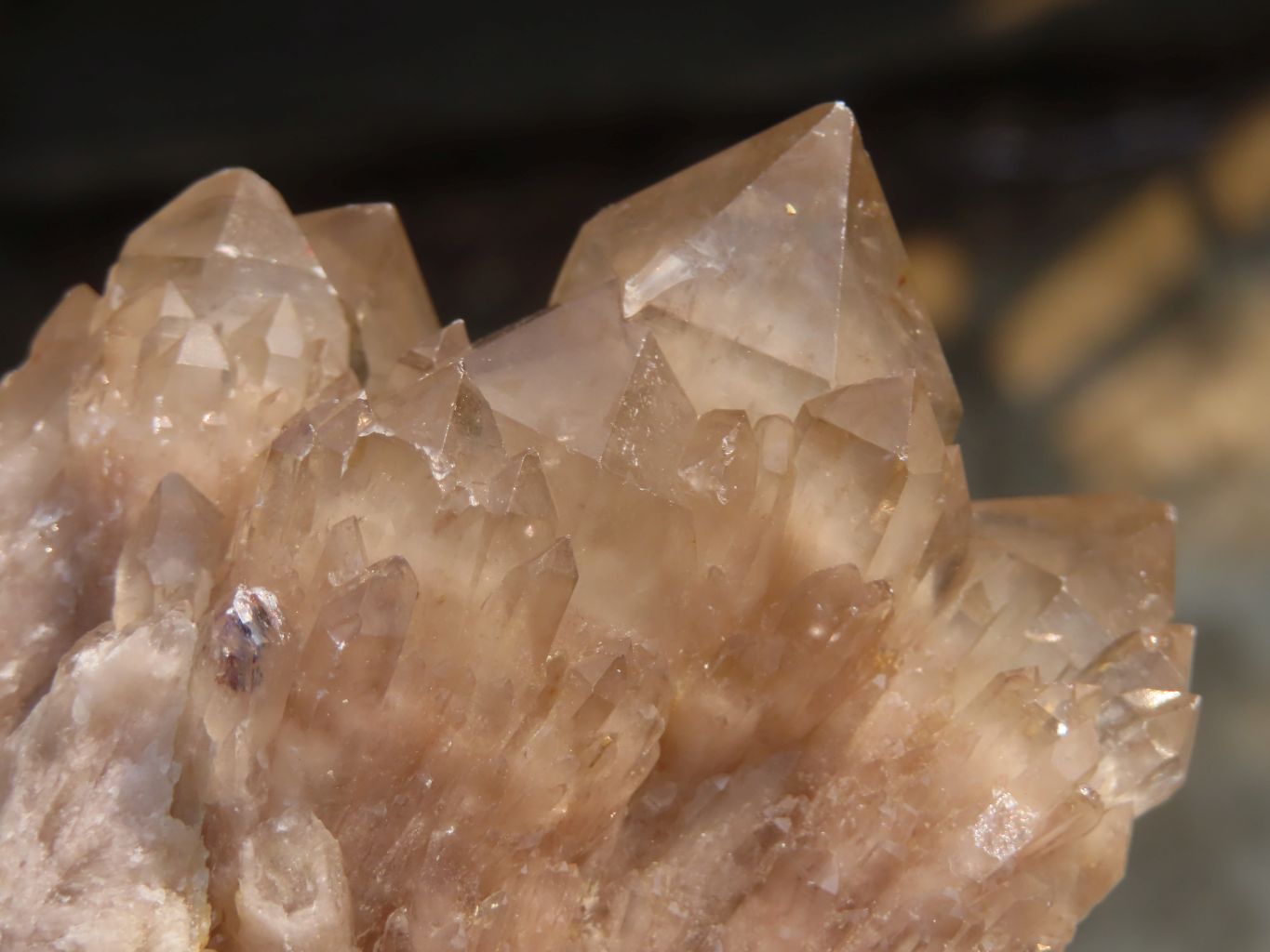 Natural Smokey Phantom Quartz Clusters x 6 From Luena, Congo - Toprock Gemstones and Minerals 