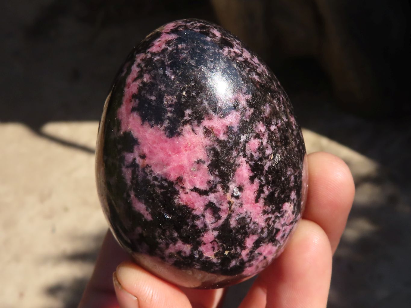 Polished Rhodonite Gemstone Eggs x 6 From Madagascar - Toprock Gemstones and Minerals 