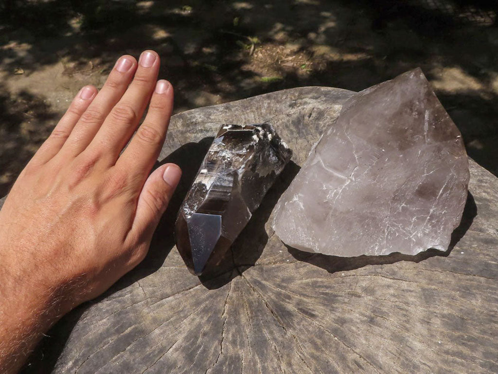 Polished Self Healed Smokey Quartz Floater Crystals  x 2 From Melanje, Malawi - TopRock