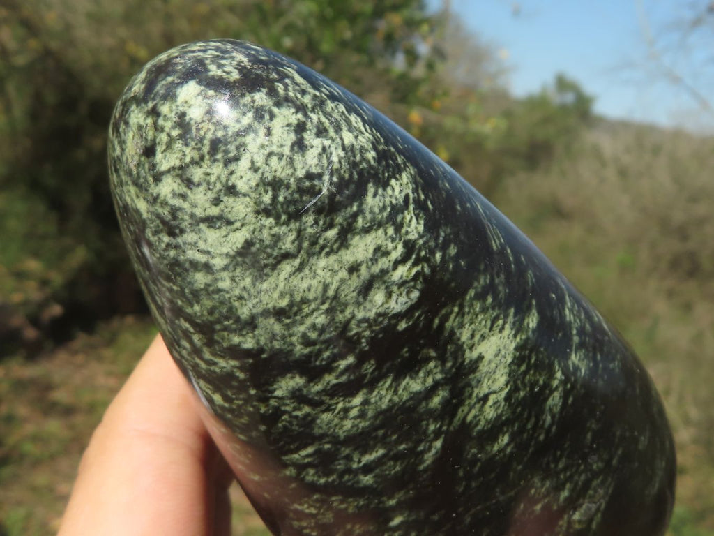 Polished Leopard Stone Standing Free Forms  x 4 From Shamva, Zimbabwe - TopRock