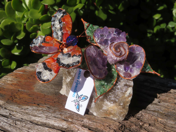 Polished Butterfly on Rose - sold per piece - From South Africa - TopRock
