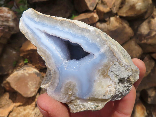 Polished One Side Polished Blue Lace Agate Geodes  x 6 From Malawi - TopRock