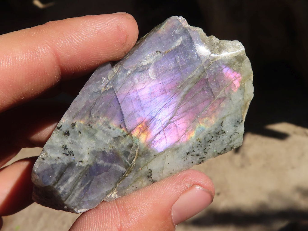 Polished One Side Polished Purple Flash Labradorite Slabs  x 12 From Tulear, Madagascar - Toprock Gemstones and Minerals 