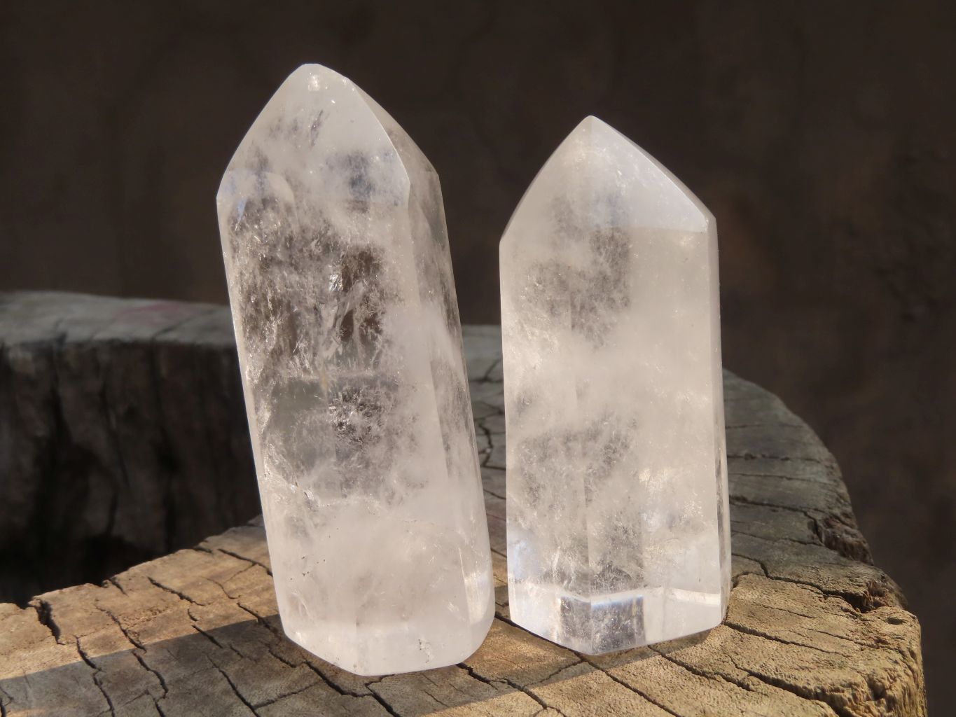 Polished Clear Quartz Crystal Points  x 6 From Madagascar - Toprock Gemstones and Minerals 