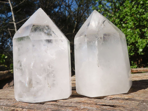 Polished Large Clear Quartz Points  x 2 From Madagascar