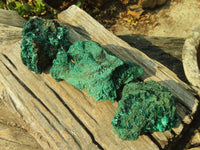 Natural Chatoyant Silky Malachite Specimens  x 3 From Kasompe, Congo - Toprock Gemstones and Minerals 