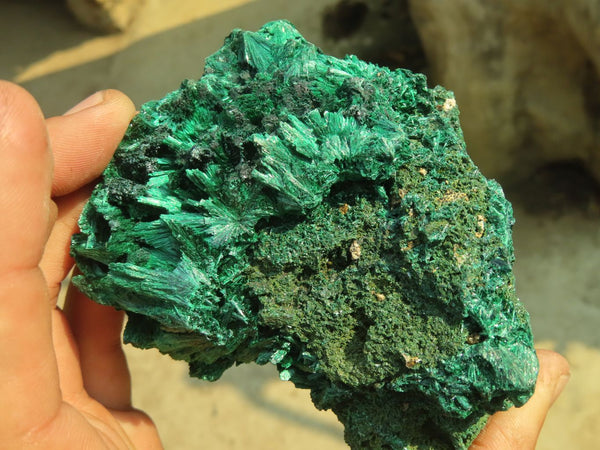 Natural Chatoyant Silky Malachite Specimens  x 3 From Kasompe, Congo - Toprock Gemstones and Minerals 