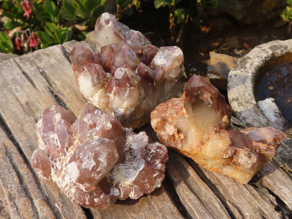 Natural Red Hematoid Quartz Clusters x 2 From Karoi, Zimbabwe - Toprock Gemstones and Minerals 