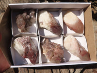 Natural Red Hematoid Phantom Quartz Specimens x 6 From Karoi, Zimbabwe - Toprock Gemstones and Minerals 