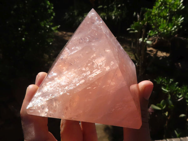 Polished Gemmy Pink Rose Quartz Pyramids  x 3 From Antsirabe, Madagascar - Toprock Gemstones and Minerals 