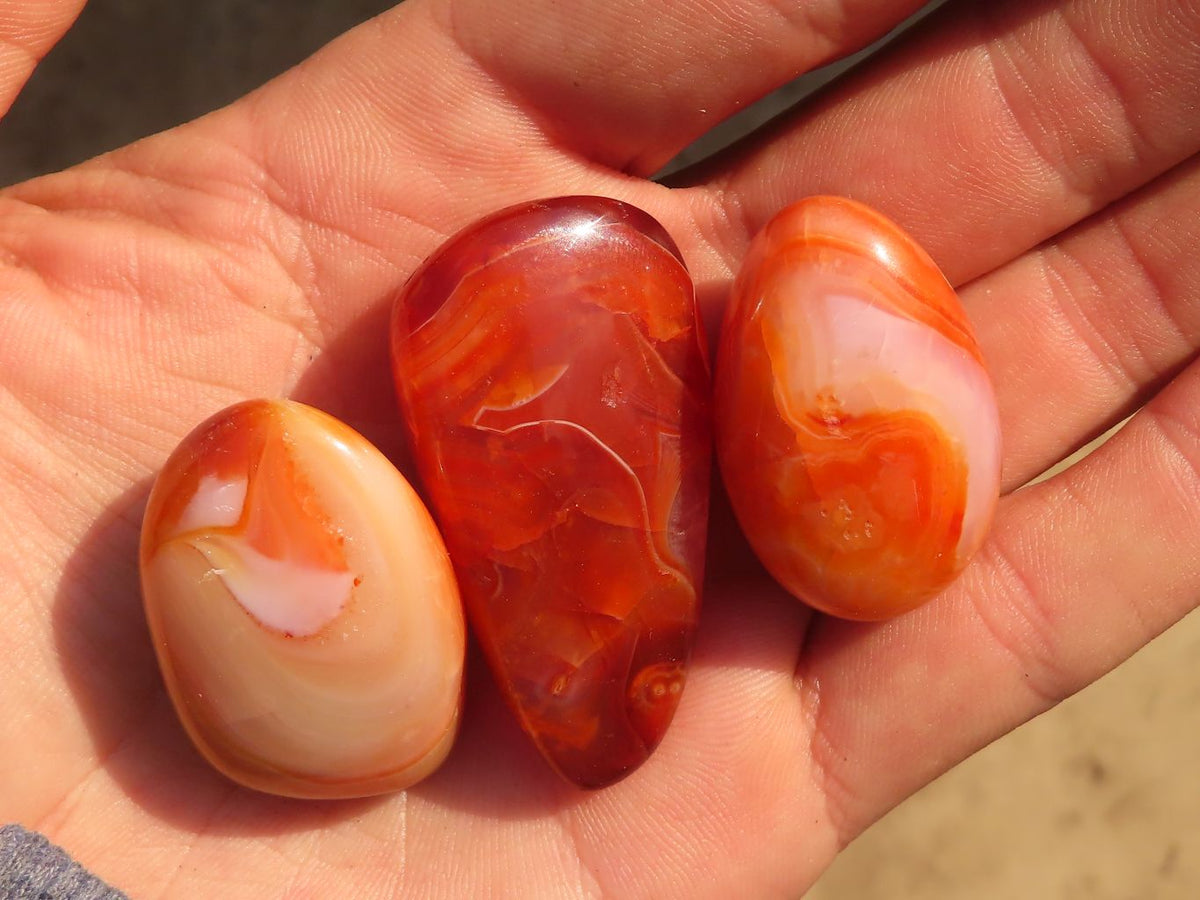 Polished  Carnelian Agate Tumble Stones  x 1 Kg Lot From Madagascar - Toprock Gemstones and Minerals 