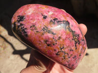 Polished Rare Red Rhodonite Standing Free Forms x 2 From Zimbabwe - Toprock Gemstones and Minerals 
