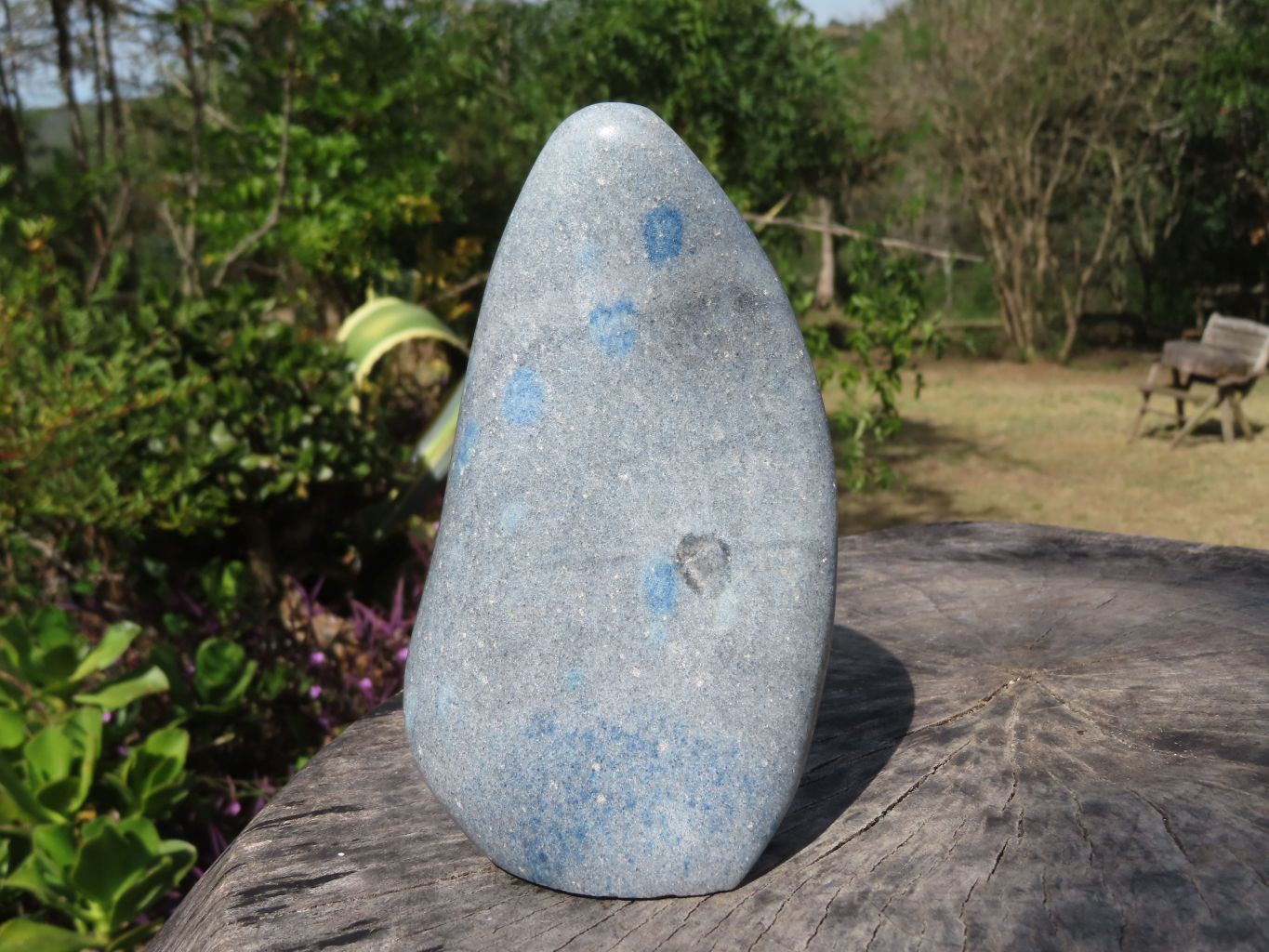 Polished Blue Spotted Spinel Dalmatian Stone Standing Free Form x 1 From Madagascar - TopRock