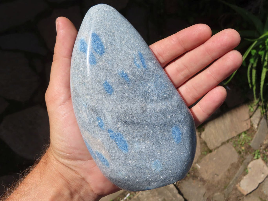 Polished Blue Spotted Spinel Dalmatian Stone Standing Free Form x 1 From Madagascar - TopRock