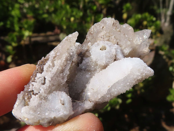 Natural Drusi Quartz Coated Fluorescent Peach Calcite Crystal Specimens  x 35 From Alberts Mountain, Lesotho
