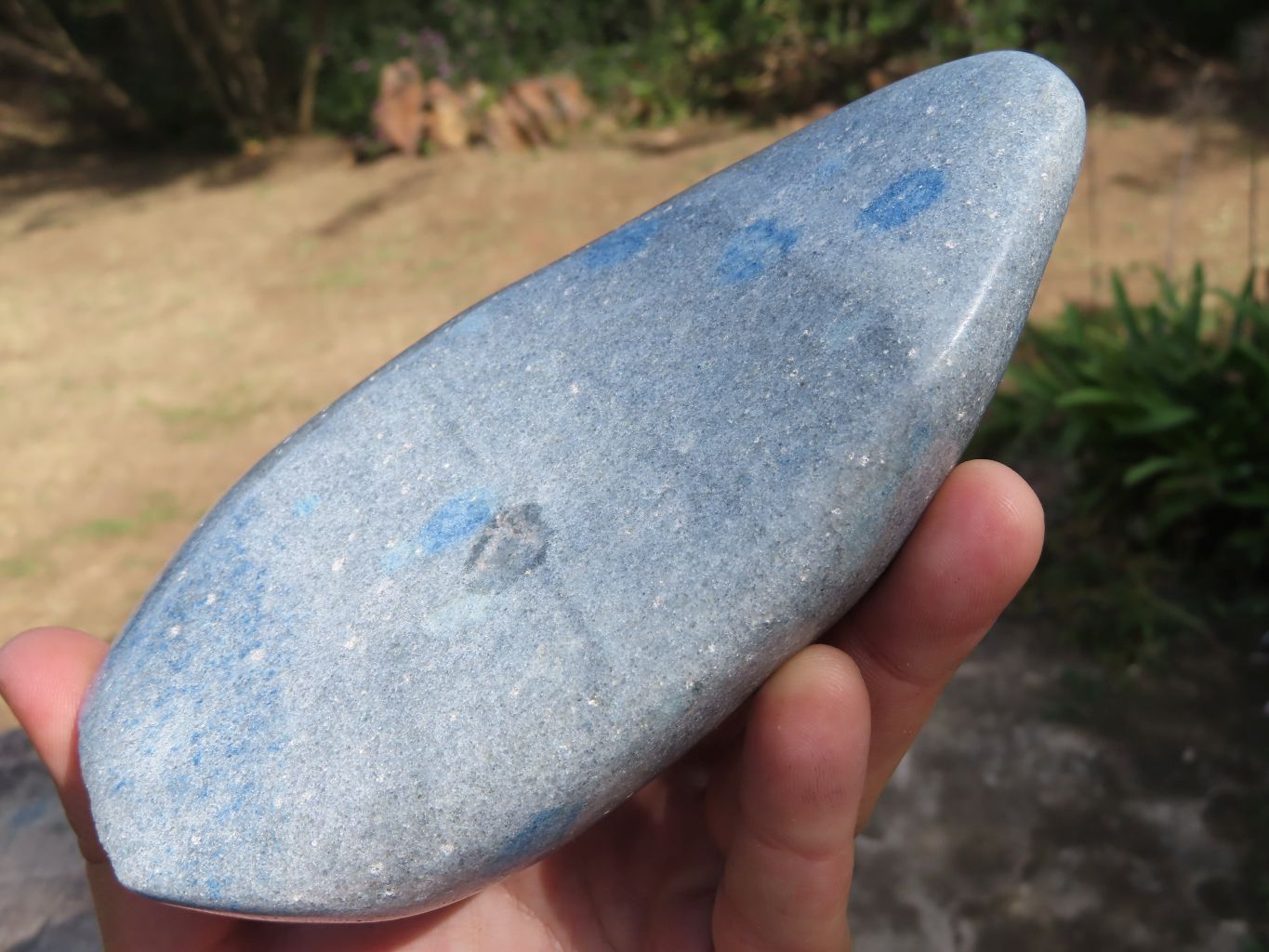 Polished Blue Spotted Spinel Dalmatian Stone Standing Free Form x 1 From Madagascar - TopRock