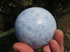 Polished Large Baby Blue Calcite Spheres x 2 From Ihadilalana, Madagascar - TopRock