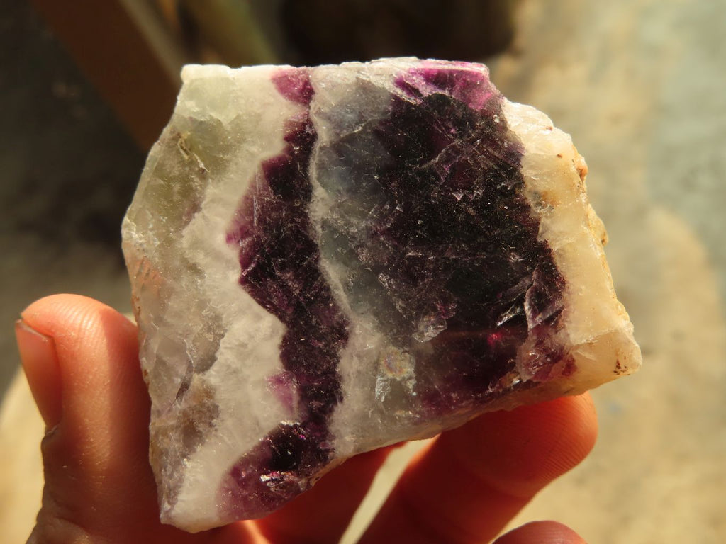 Polished Watermelon Fluorite Slices  x 12 From Namibia - Toprock Gemstones and Minerals 
