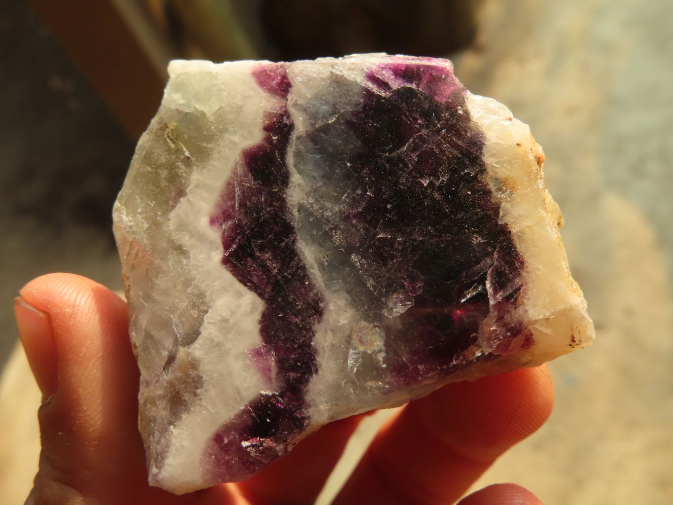 Polished Watermelon Fluorite Slices  x 12 From Namibia - Toprock Gemstones and Minerals 