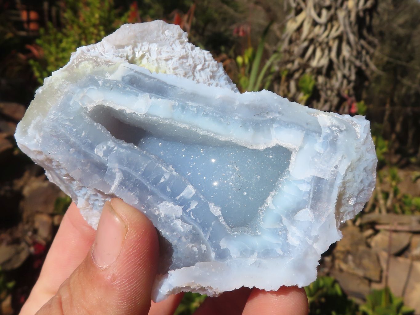 Natural Etched Blue Chalcedony Specimens  x 24 From Nsanje, Malawi - Toprock Gemstones and Minerals 