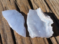 Natural Etched Blue Chalcedony Specimens  x 24 From Nsanje, Malawi - Toprock Gemstones and Minerals 