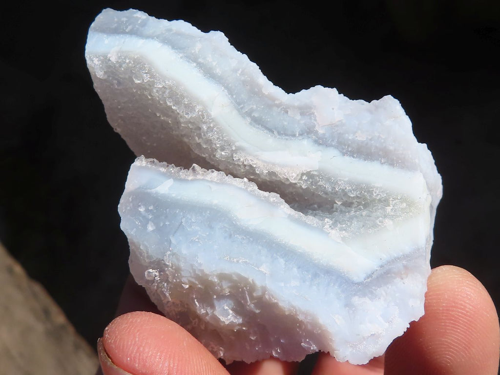 Natural Etched Blue Chalcedony Specimens  x 24 From Nsanje, Malawi - Toprock Gemstones and Minerals 