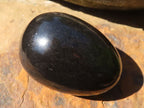 Polished Black Basalt Eggs  x 6 From Antsirabe, Madagascar - Toprock Gemstones and Minerals 