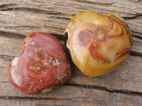 Polished Extra Large Polychrome Jasper Hearts  x 2 From Madagascar