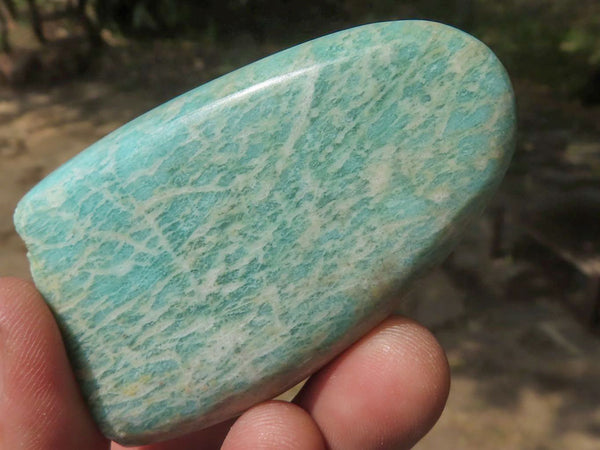 Polished Blue Amazonite Standing Free Forms  x 12 From Zimbabwe - TopRock
