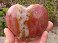 Polished Extra Large Polychrome Jasper Hearts  x 2 From Madagascar